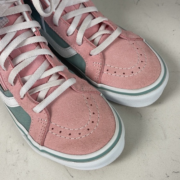Vans Sk8-Hi Reissue Side Zip Kids 2 Tone Pink Sneakers Canvas Size 2 - Picture 17 of 17